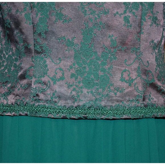 Vintage Nah Nah Collection Green Jacket & Maxi Dress Size M Jacquard Embroidered - Picture 9 of 14